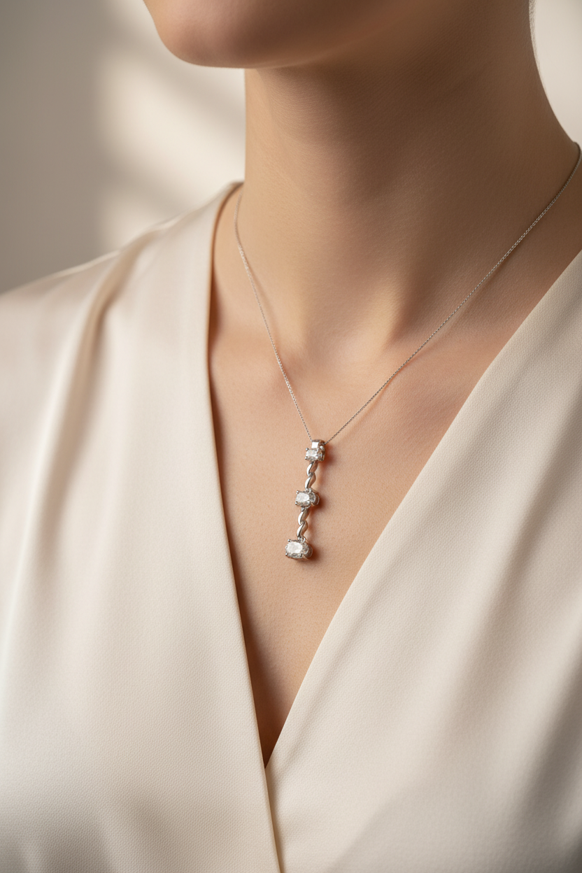 A White Cubic Zirconia Pendant