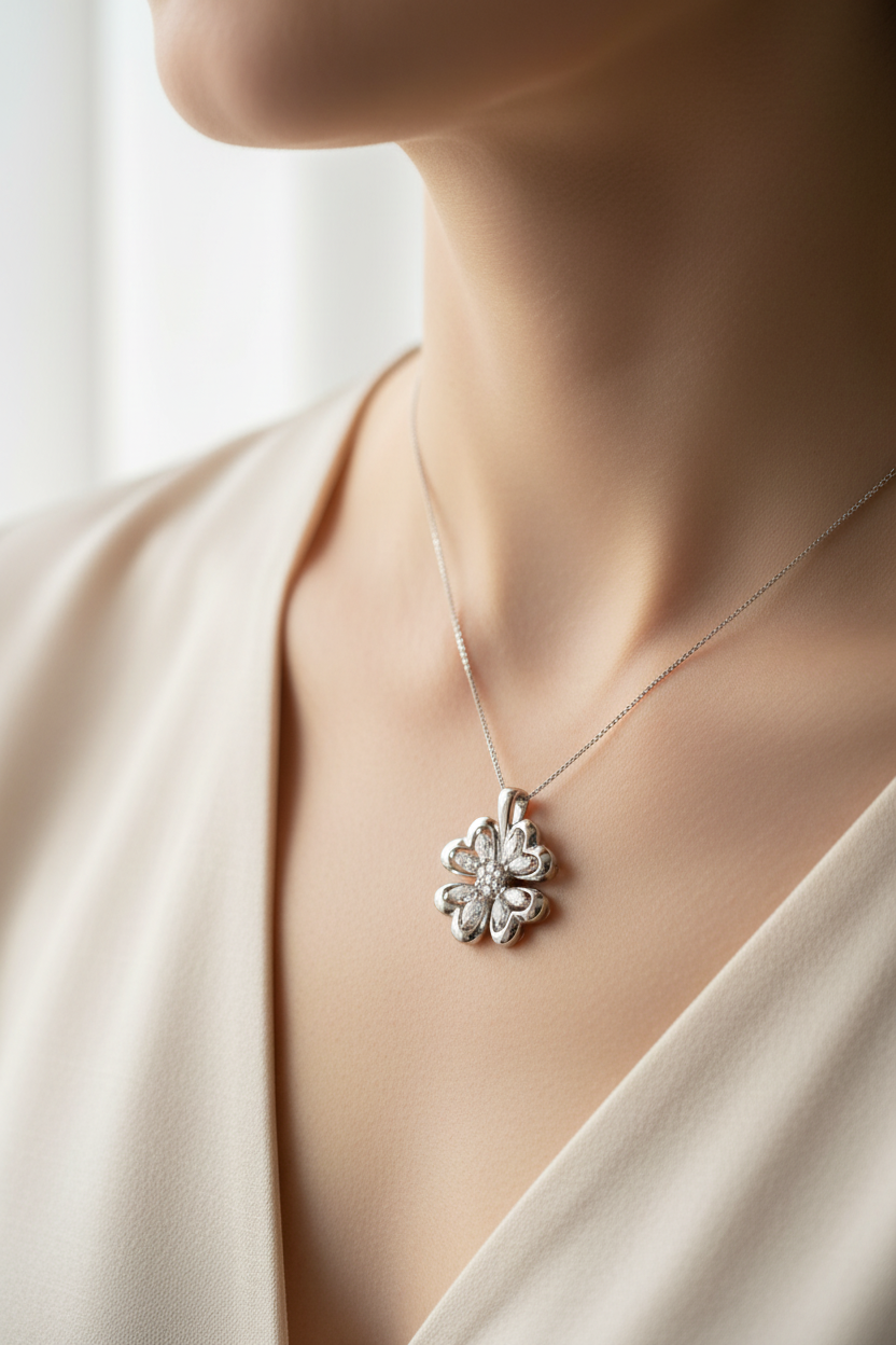 A White Cubic Zirconia Pendant