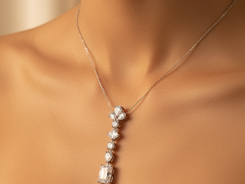 A White Cubic Zirconia Pendant