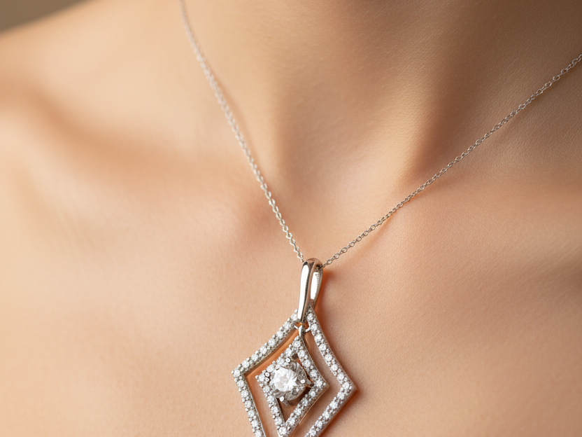 A White Cubic Zirconia Pendant
