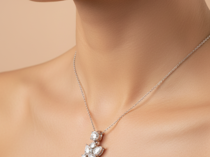 A White Cubic Zirconia Pendant