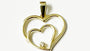 Yellow Plated  Silver with White Cz Stone Heart Pendant