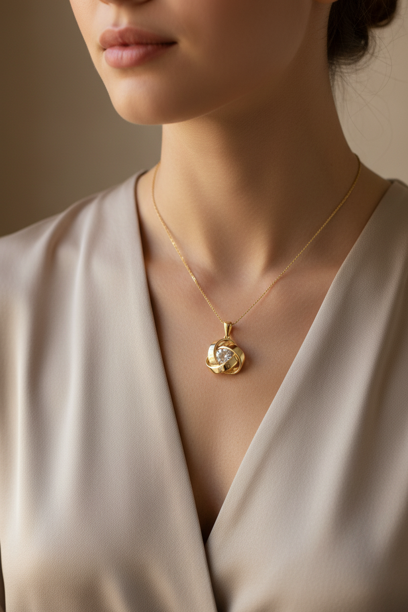 Silver with Yellow Gold Plated Pendant
