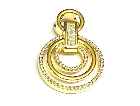 A Silver With Yellow Gold Plate Earring