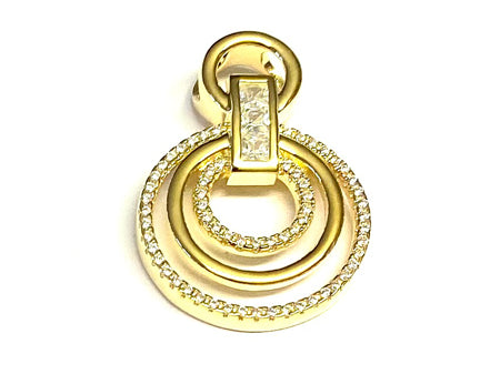 A Silver with Yellow Gold Plate Pendant