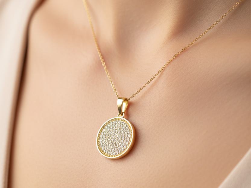 Silver with White Cz Stone Pendant