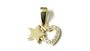 Yellow Plated  Silver with White Cz Stone Heart Pendant