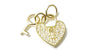 Yellow Plated Silver with White Cz Stone Padlock and Key Pendant