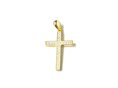 Yellow Plated on Silver Cz Cross