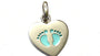 A Silver Blue Baby Feet Pendant