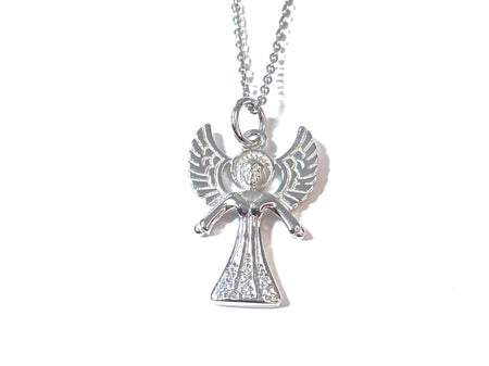 Holy Communion/Confirmation Silver Angel Pendant Chain and Box.