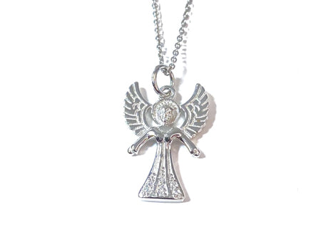 Holy Communion/Confirmation Silver Angel Pendant Chain and Box.