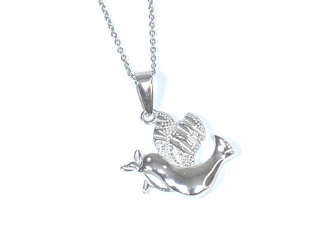 A Kids Dove Pendant Chained and Boxed