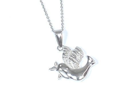 A Kids Dove Pendant Chained and Boxed