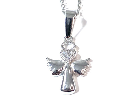 Holy Communion/Confirmation Silver Angel Pendant Chain and Box.