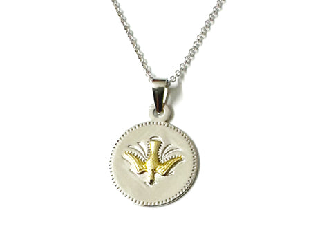 Dove Yellow Plated Silver Pendant Chained and Boxed