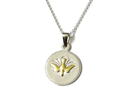 Dove Yellow Plated Silver Pendant Chained and Boxed