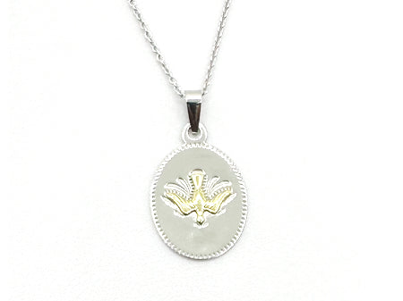 Dove Yellow Plated Silver Pendant Chained And Boxed