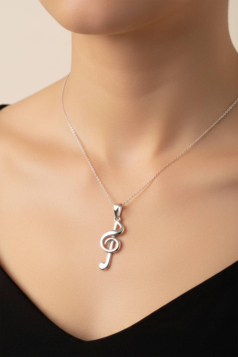 Silver Musical Symbol Pendant