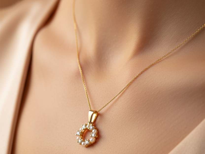 Silver With Gold Plating Pearl Pendant