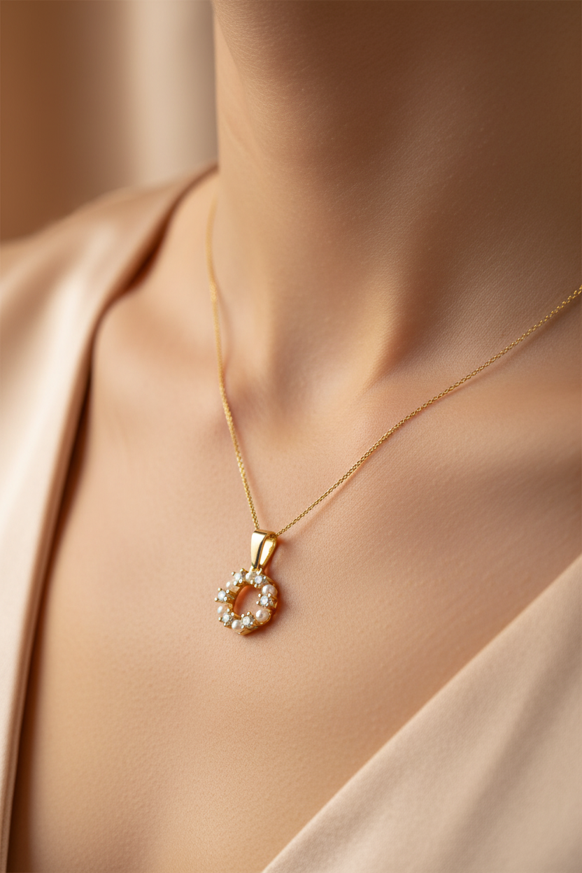 Silver With Gold Plating Pearl Pendant