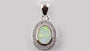 Opal And Cz Silver Pendant