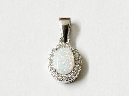 Opal And Cz Pendant