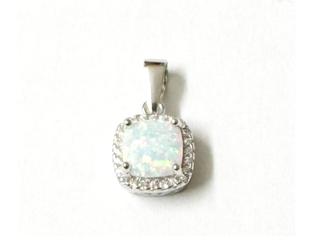Opal And Cz Silver Earring