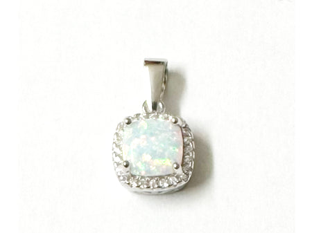 Opal And Cz Pendant