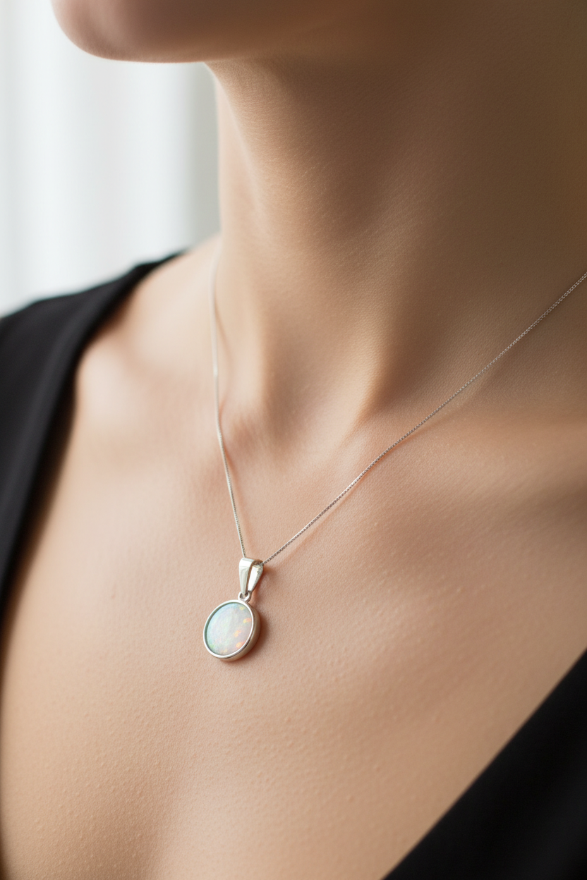 Opal Silver Pendant