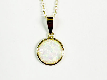 Opal Yellow Plated on Silver Pendant and Chain