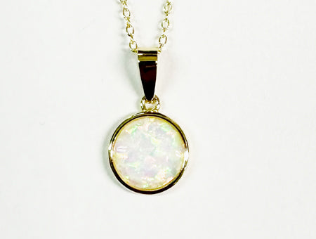 Opal Yellow Plated on Silver Pendant and Chain