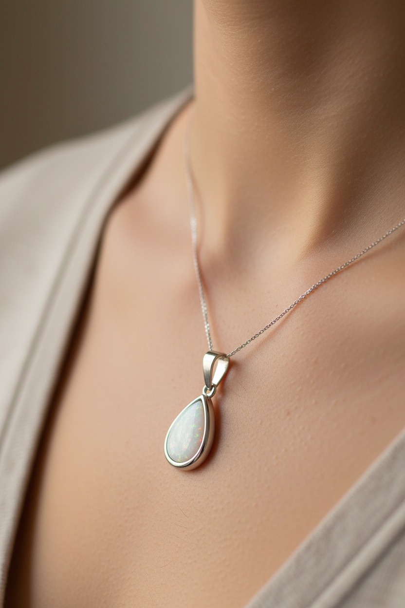 Opal Silver Pendant