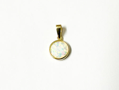 Opal Yellow Plated on Silver Pendant and Chain