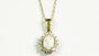 Opal And Cz Silver Gold Plated Pendant