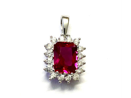 9 CT White Gold Ruby Pendant