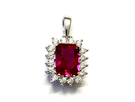 9 CT White Gold Ruby Pendant