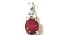 9 CT White Gold Ruby And White Cz Pendant