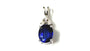 9 CT White Gold Sapphire And White Cz Pendant