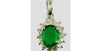 9 CT White Gold Emerald Cz Pendant.