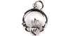 9CT White Gold Claddagh Pendant.