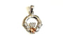 9CT White Gold Champagne Birthstone Claddagh Pendant