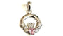 Claddagh October  BirthStone Pendant Rodium