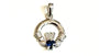 9CT White Gold Sapphire Birthstone Claddagh Pendant