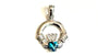 Claddagh December BirthStone Pendant Rodium
