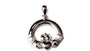 9CT White Gold Claddagh Pendant. 1.10
