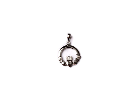 9CT White Gold Claddagh Pendant 0.70gms