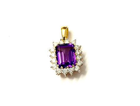 9 CT Yellow Gold Amethyst Pendant
