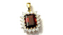 9 CT Yellow Gold Garnet Pendant