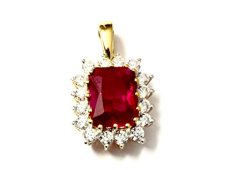 9 CT Yellow Gold Ruby Pendant